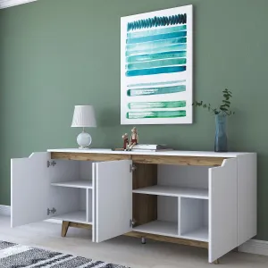 ASIR Komoda MODERN biela, orech