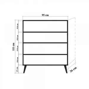 Hanah Home Komoda Kikos 95 cm hnedá