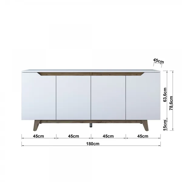 ASIR Komoda MODERN biela, orech