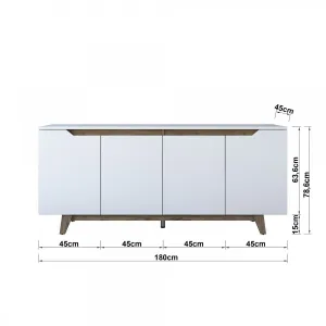 ASIR Komoda MODERN biela, orech