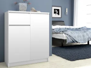 Ak furniture Komoda Kiara 80 cm 2 skrinky a 1 zásuvka biela