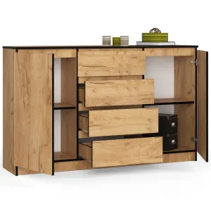Ak furniture Komoda K 160 cm hnedá
