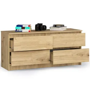 Ak furniture Komoda Kuba 120 cm 4 zásuvky dub artisan