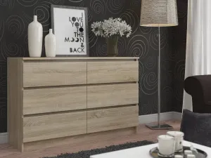 Ak furniture Komoda Rollo K 138,4 cm dub sonoma