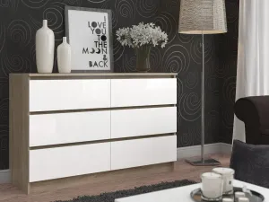 Ak furniture Komoda Rollo V 160 cm dub sonoma/biela