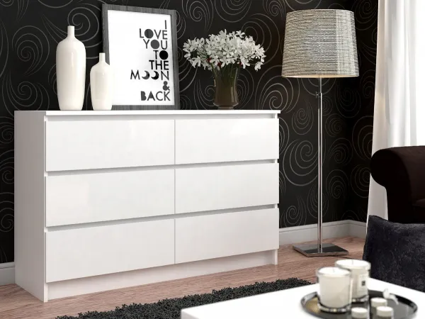 Ak furniture Komoda Rollo K 138,4 cm bílá matná