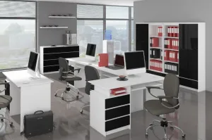 Ak furniture Komoda Rollo X 140 cm čierna/biela