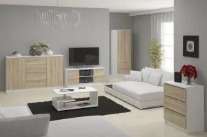 Ak furniture TV stolík Tonon 120 cm biely/sonoma