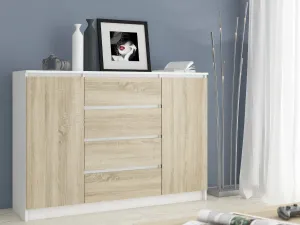 Ak furniture Komoda Tove K 160 cm biela/dub sonoma