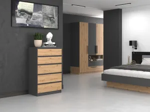 TP Living Komoda MALWA M5 dub artisan / antracit