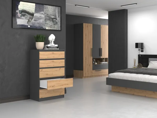 TP Living Komoda MALWA M5 dub artisan / antracit