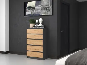 TP Living Komoda MALWA M5 dub artisan / antracit
