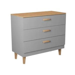 Kocot kids Komoda se šuplíky DENVER 100 cm šedá/dub hickory