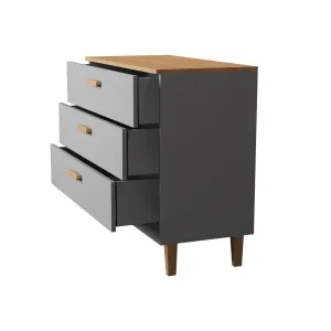 Kocot kids Komoda se šuplíky DENVER 100 cm šedá/dub hickory