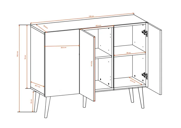 Kocot kids Komoda TORONTO 120 cm biela