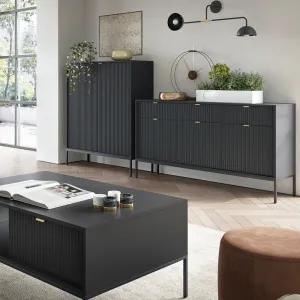 Piaski Komoda Nova 104 cm se zásuvkami černá/černý rám