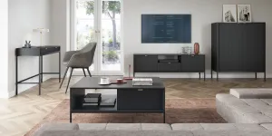 Piaski Komoda Nova 104 cm se zásuvkami černá/černý rám