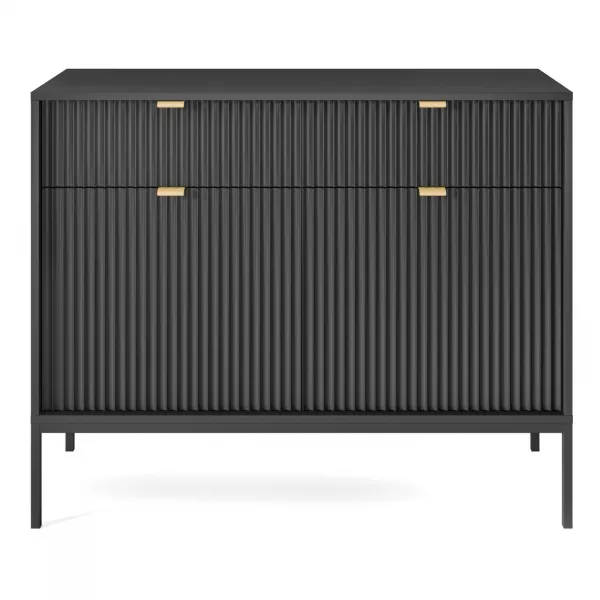Piaski Komoda Nova 104 cm se zásuvkami černá/černý rám