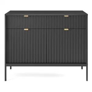 Piaski Komoda Nova 104 cm se zásuvkami černá/černý rám
