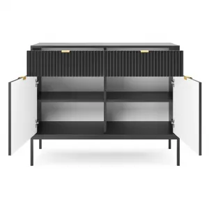Piaski Komoda Nova 104 cm se zásuvkami černá/černý rám