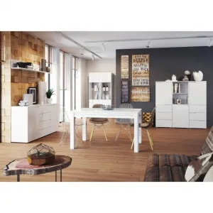 Szynaka Regál Selene 145 cm biely lesk/mat