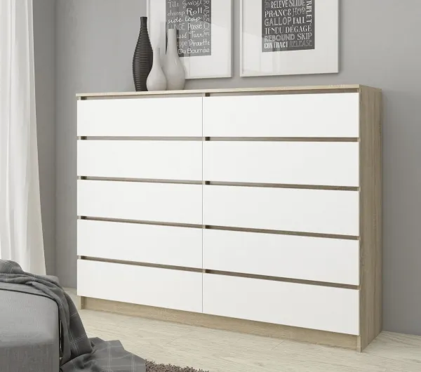 Ak furniture Komoda Rollo K 160 cm dub sonoma/biela