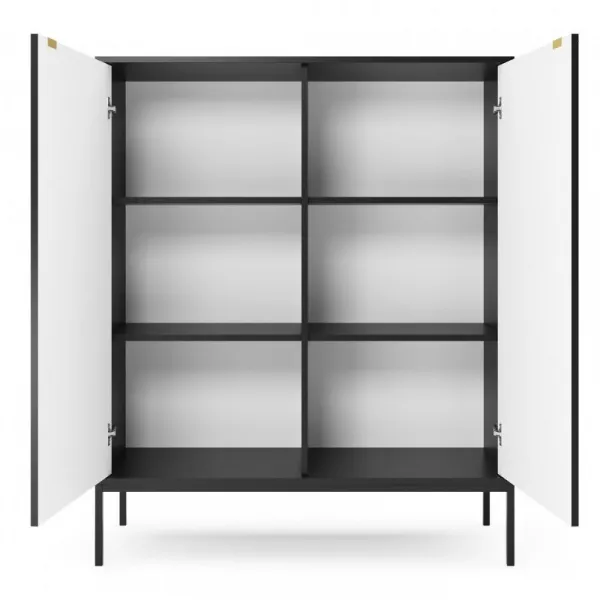 Piaski Komoda Nova 104 cm čierna/čierny rám