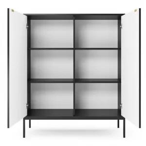 Piaski Komoda Nova 104 cm čierna/čierny rám