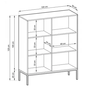 Piaski Komoda Nova 104 cm čierna/čierny rám