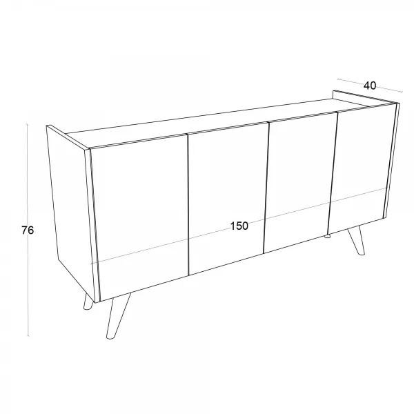 Hanah Home Komoda Petra 150 cm biela