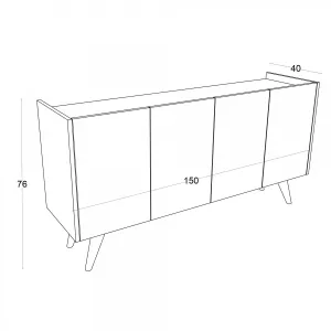 Hanah Home Komoda Petra 150 cm biela