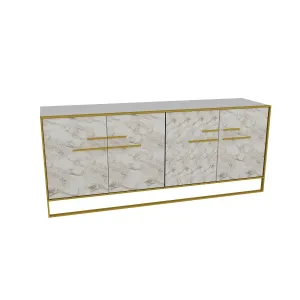Hanah Home Komoda Polka 180 cm biely mramor