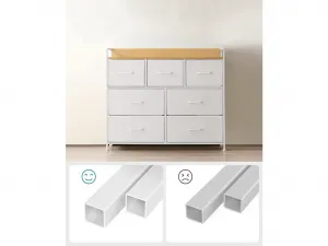SONGMICS Komoda s látkovými zásuvkami Vasagle Busman dub bílý/bílá