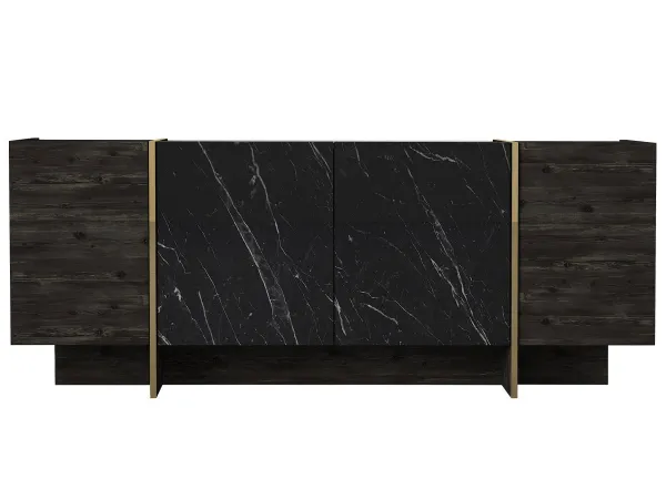 Hanah Home Komoda Veyron 180 cm černý mramor
