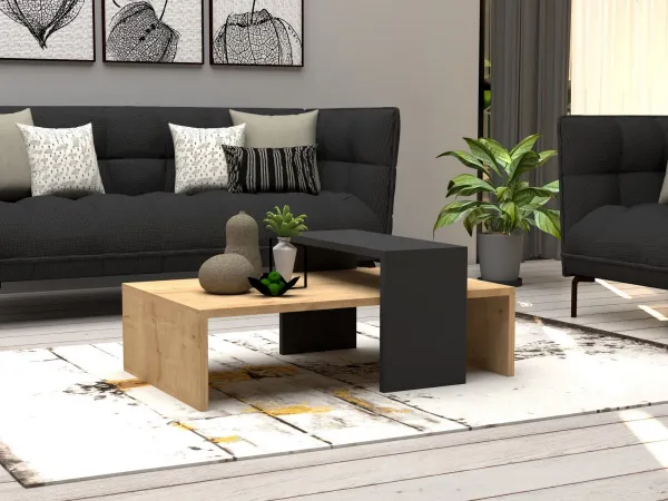 Konferenčný stolík Glow Anthracite a Sapphire Oak