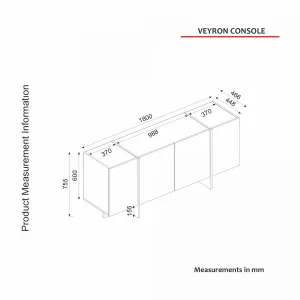 Hanah Home Komoda Veyron 180 cm černý mramor