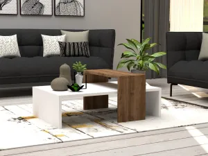 Konferenčný stolík Glow White and Walnut