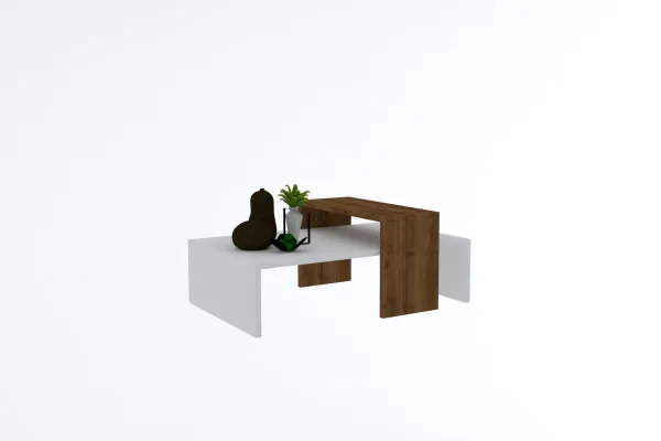Konferenčný stolík Glow White and Walnut