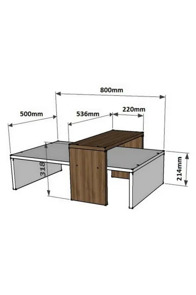 Konferenčný stolík Glow White and Walnut