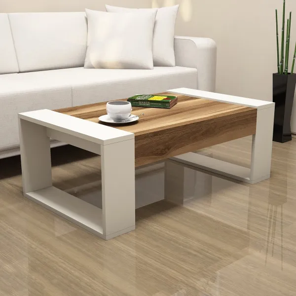 Konferenčný stolík Venüs - Walnut, Cream
