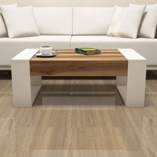 Konferenčný stolík Venüs - Walnut, Cream