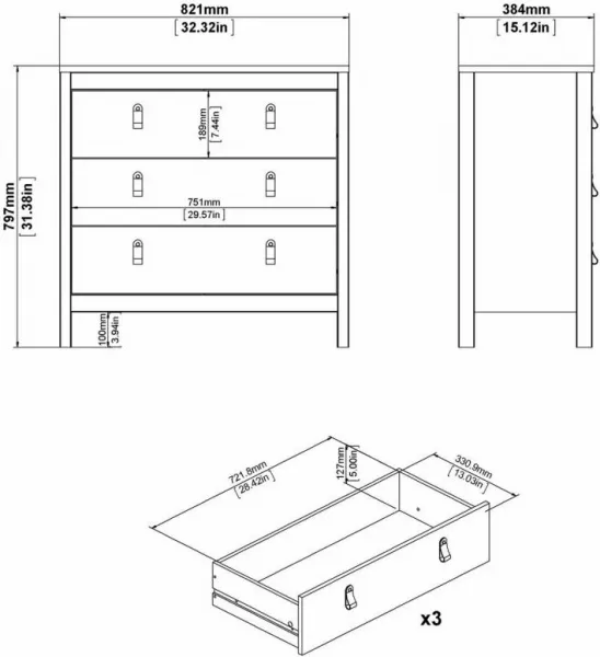 Tvilum Komoda TWO REE 82 cm černá