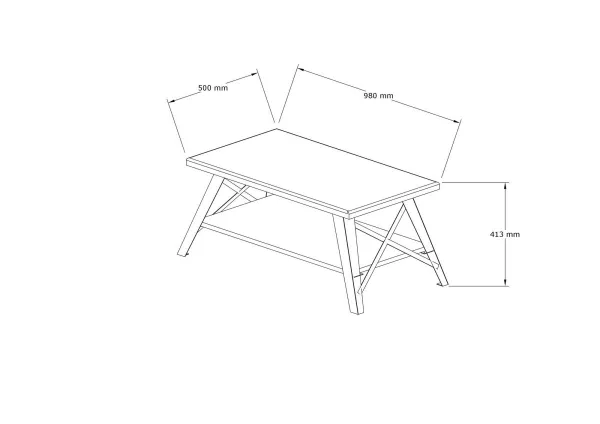 Kalune Design Konferenční stolek Konik borovicové dřevo