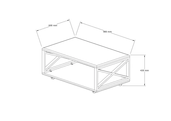 Kalune Design Konferenční stolek Yuso borové dřevo