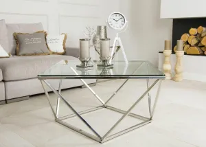 HowHomely Konferenční stolek Diamanta Silver stříbrný