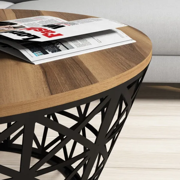 Konferenčný stolík Stil Metal Ferforje - Walnut