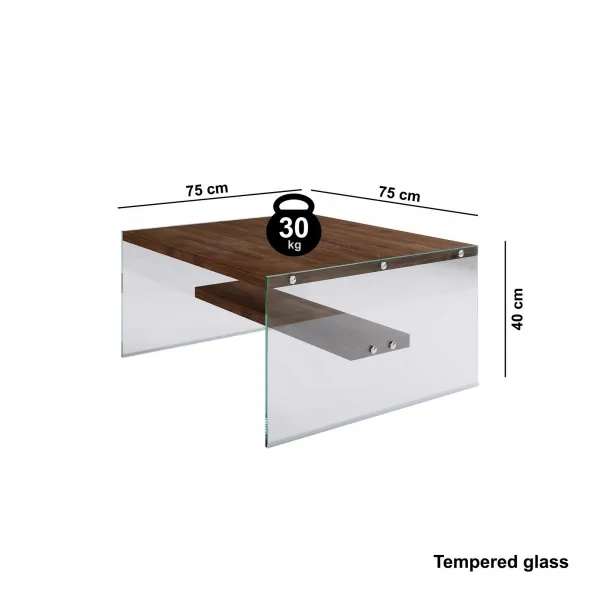 ASIR Konferenčný stolík GLASS orech