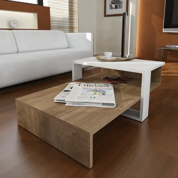 Hanah Home Konferenčný stolík Chain orech/biela