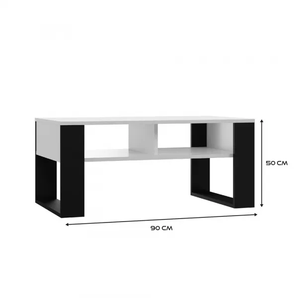 TP Living Konferenčný stolík Lawa MODERN 2P biely/čierny