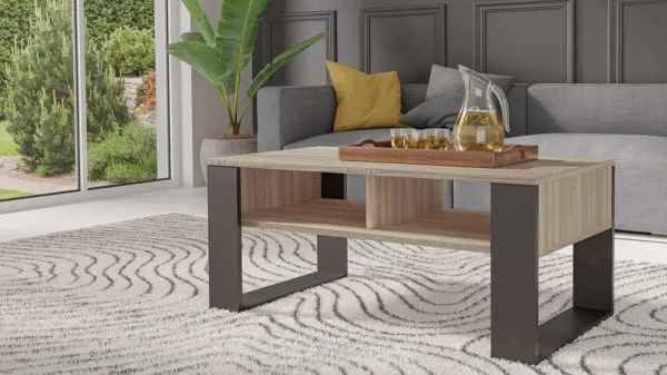 TP Living Konferenčný stolík Lawa MODERN 2P dub sonoma/čierna